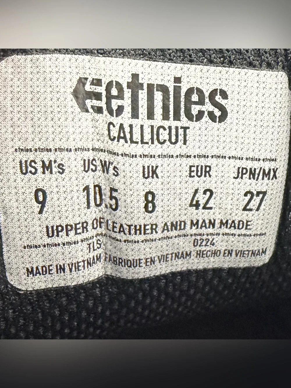 Etnies Men’s Callicut Retro Chunky Skate Shoes Sneakers Sz 9 Black Suede GUC
